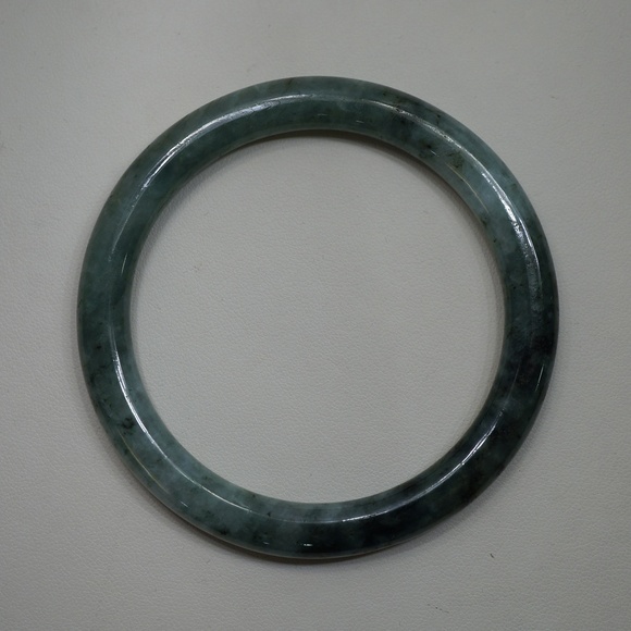 Authentic Untreated Icy apple green Burmese Jade Bracelet  Burmese Jade Bangle Bracelet
